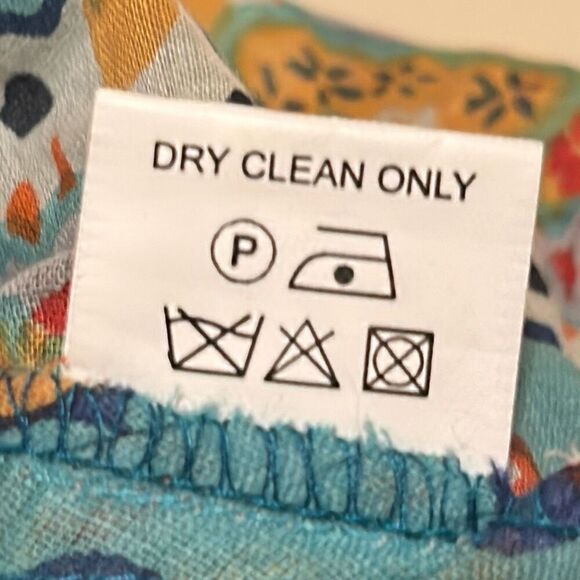 Guadalupe Size M Monaco Midi Dress Turquoise Bohemian Coastal Mediterranean NWT - Picture 13 of 14